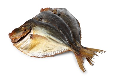 Photo of Dried moonfish isolated on white. Salty snack