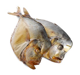 Dried moonfish isolated on white. Salty snack