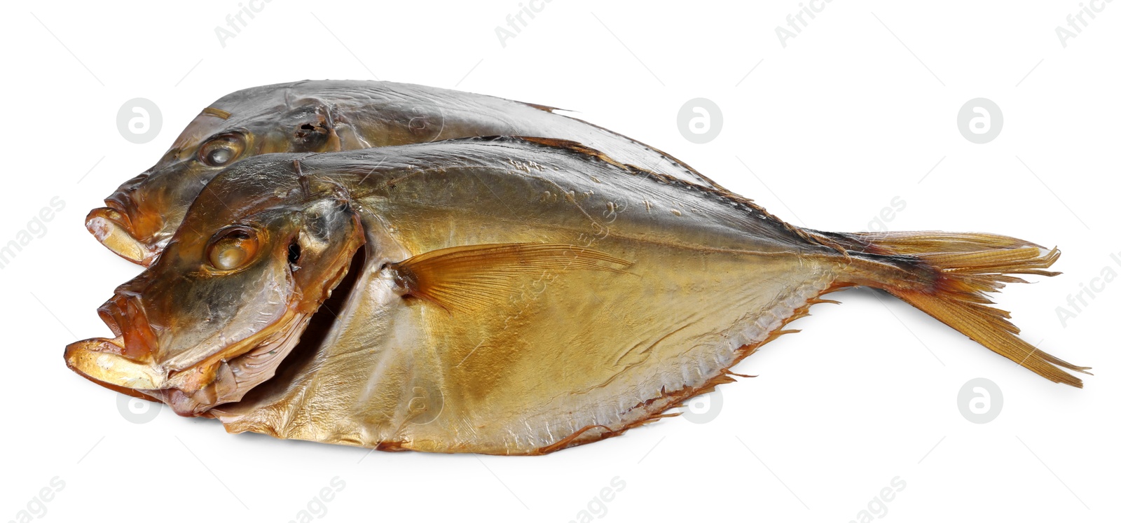 Photo of Dried moonfish isolated on white. Salty snack