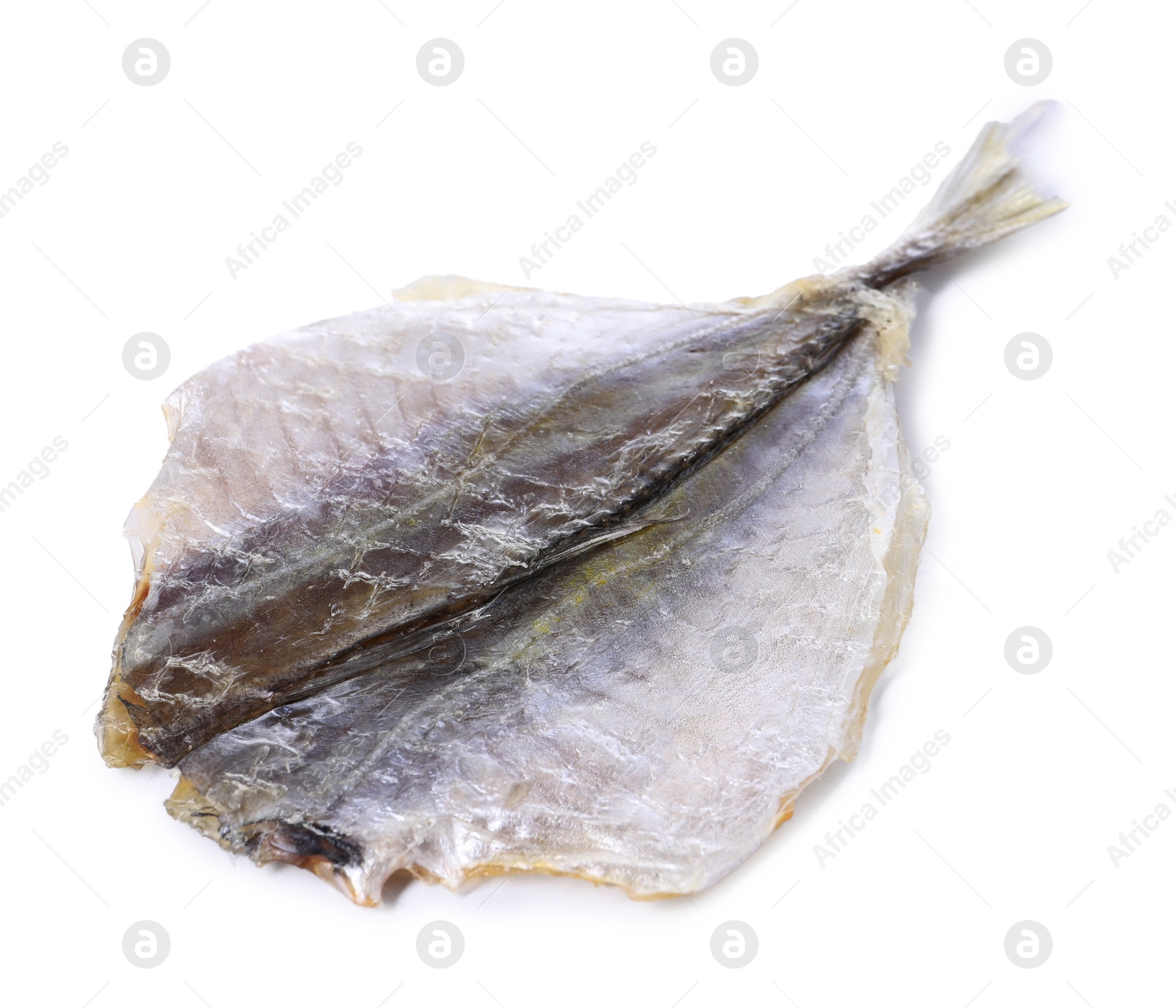 Photo of Dried cod fish fillet isolated on white