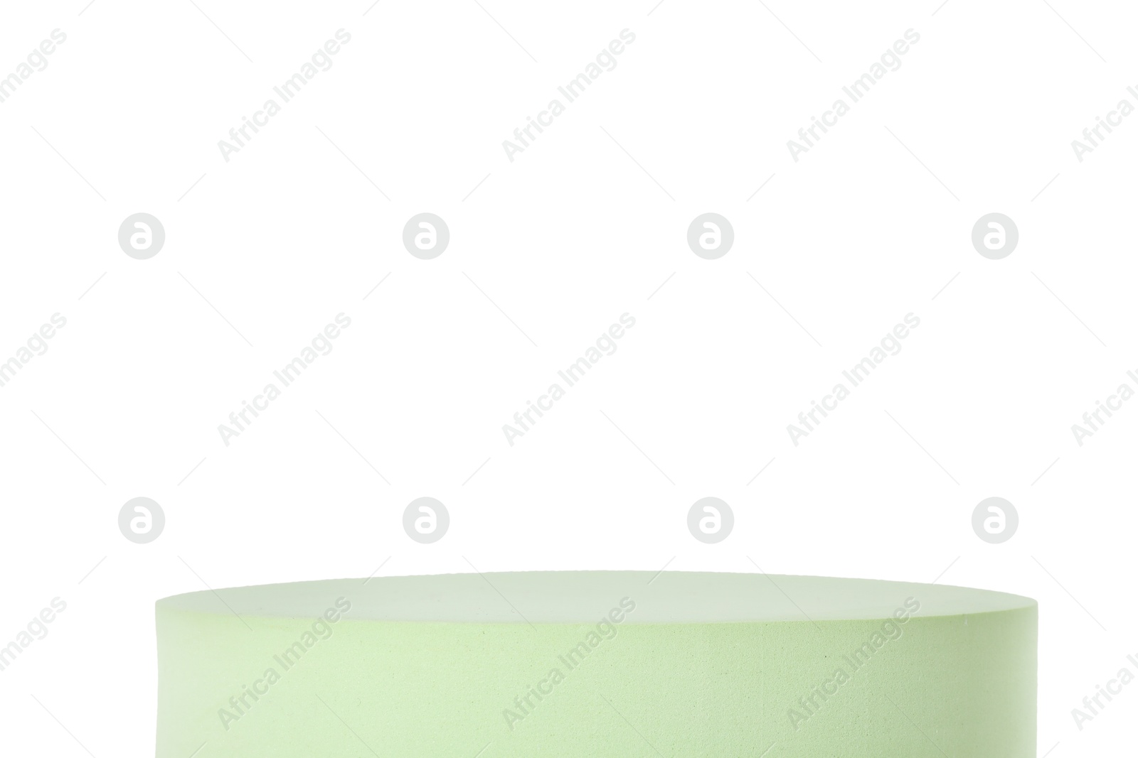 Photo of Round podium on white background. Presentation of product