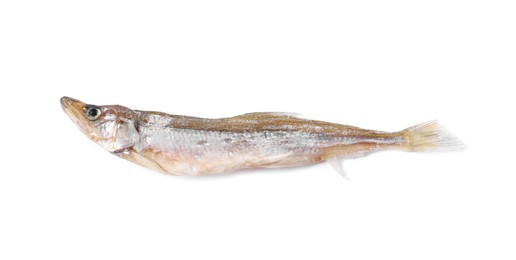 Dried salted smelt fish isolated on white