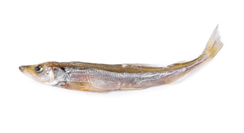 Dried salted smelt fish isolated on white