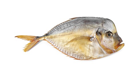 Dried moonfish isolated on white, top view