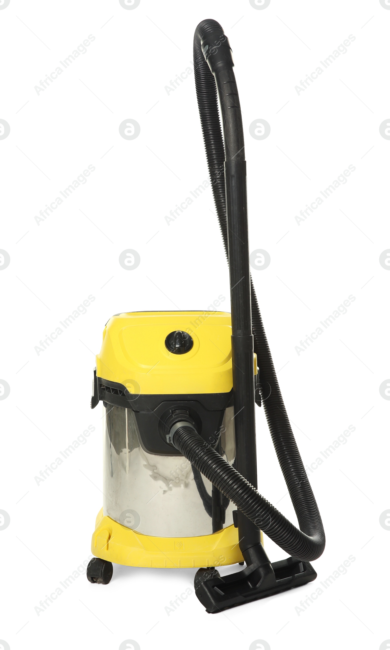 Photo of Vacuum cleaner isolated on white. Cleaning equipment