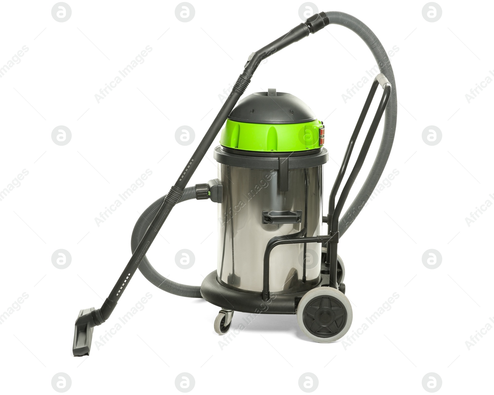 Photo of Vacuum cleaner isolated on white. Cleaning equipment