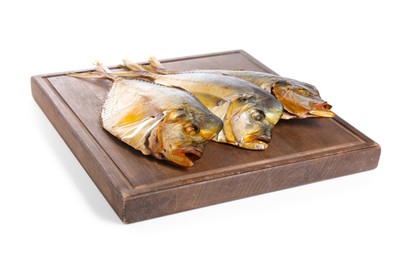 Dried moonfish isolated on white. Salty snack