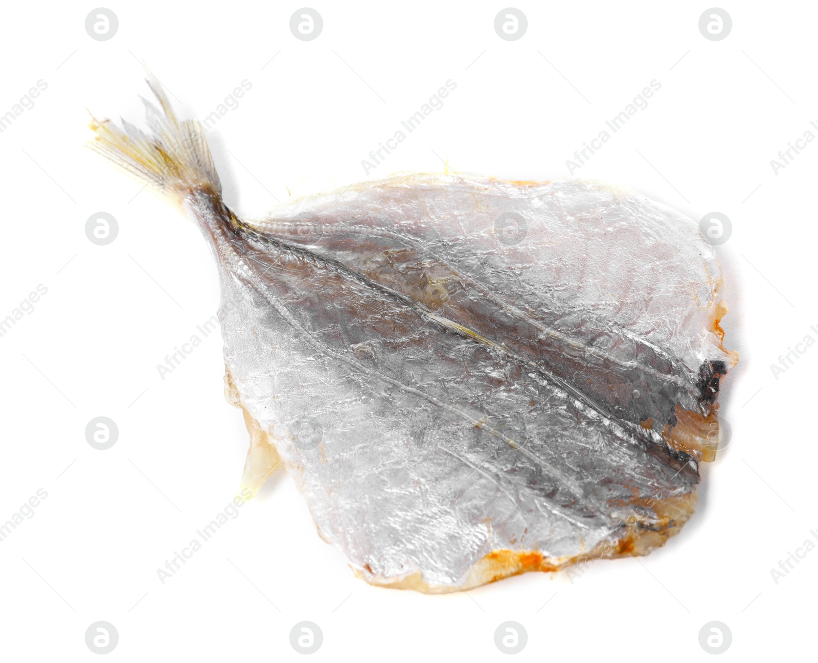 Photo of Dried cod fish fillet isolated on white