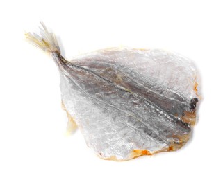 Dried cod fish fillet isolated on white