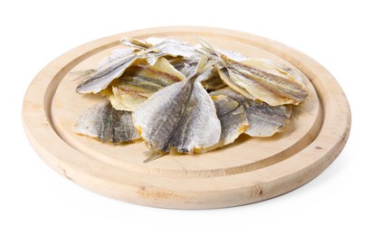 Dried cod fish fillets isolated on white