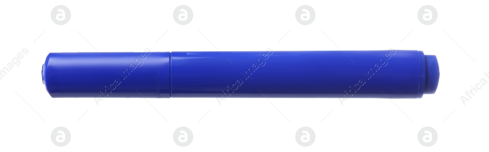 Photo of One blue marker isolated on white. Art supply
