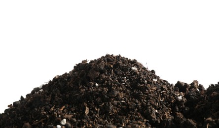 Photo of Pile of fresh soil isolated on white