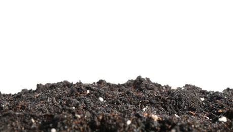 Photo of Pile of fresh soil isolated on white