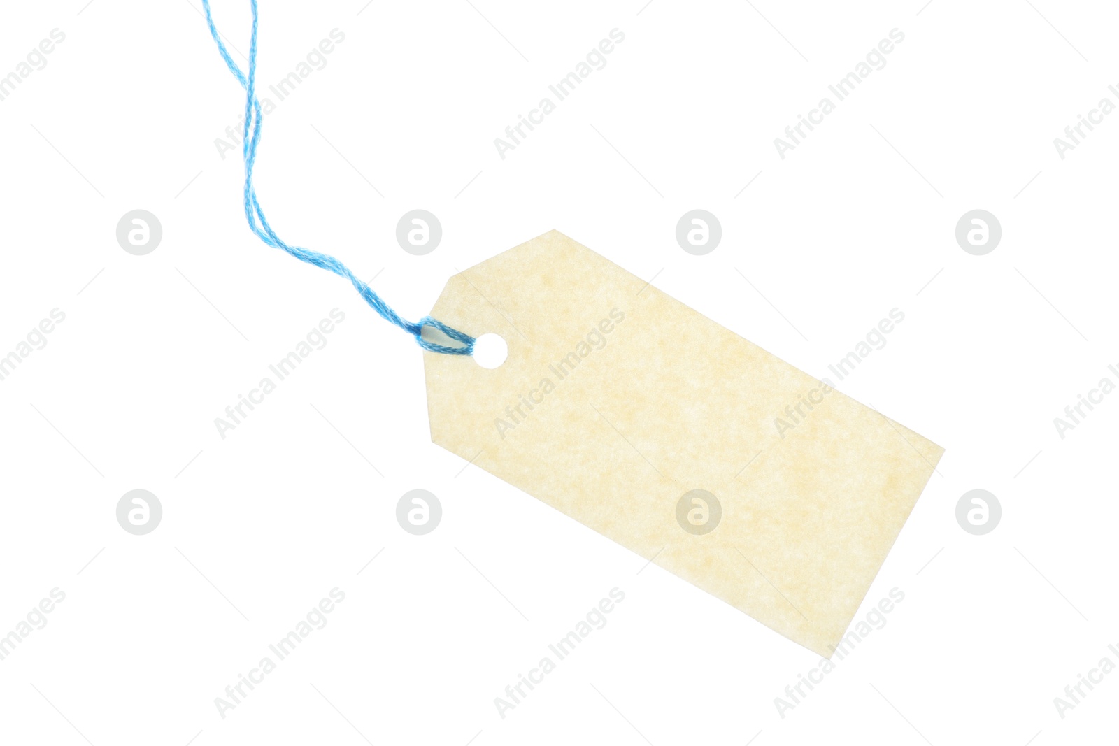 Blank tag with string isolated on white Photo of Blank tag with string isolated on white