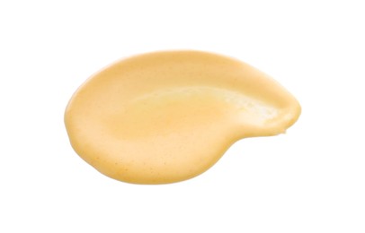 Photo of Tasty cheese dipping sauce isolated on white