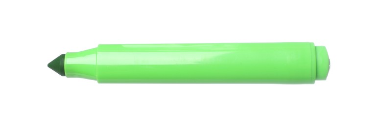 Photo of One green marker isolated on white. Art supply
