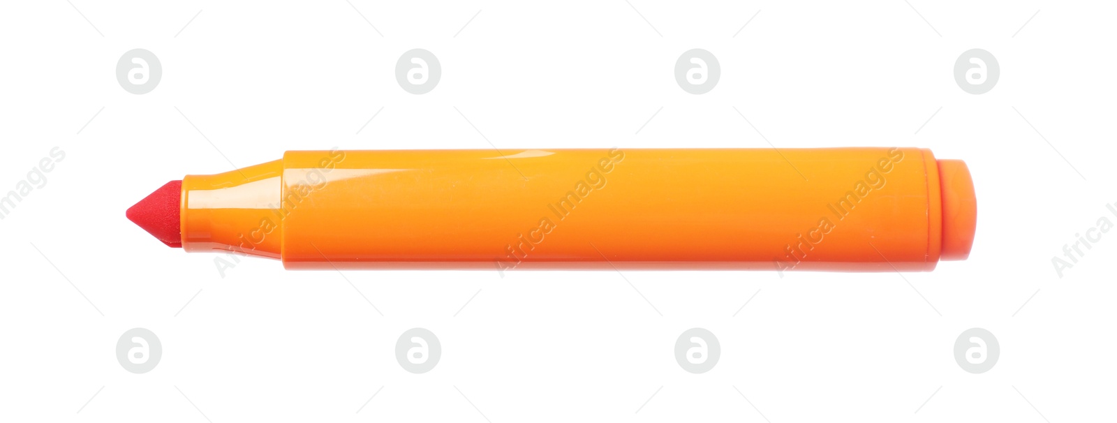 One orange marker isolated on white. Art supply Photo of One orange marker isolated on white. Art supply
