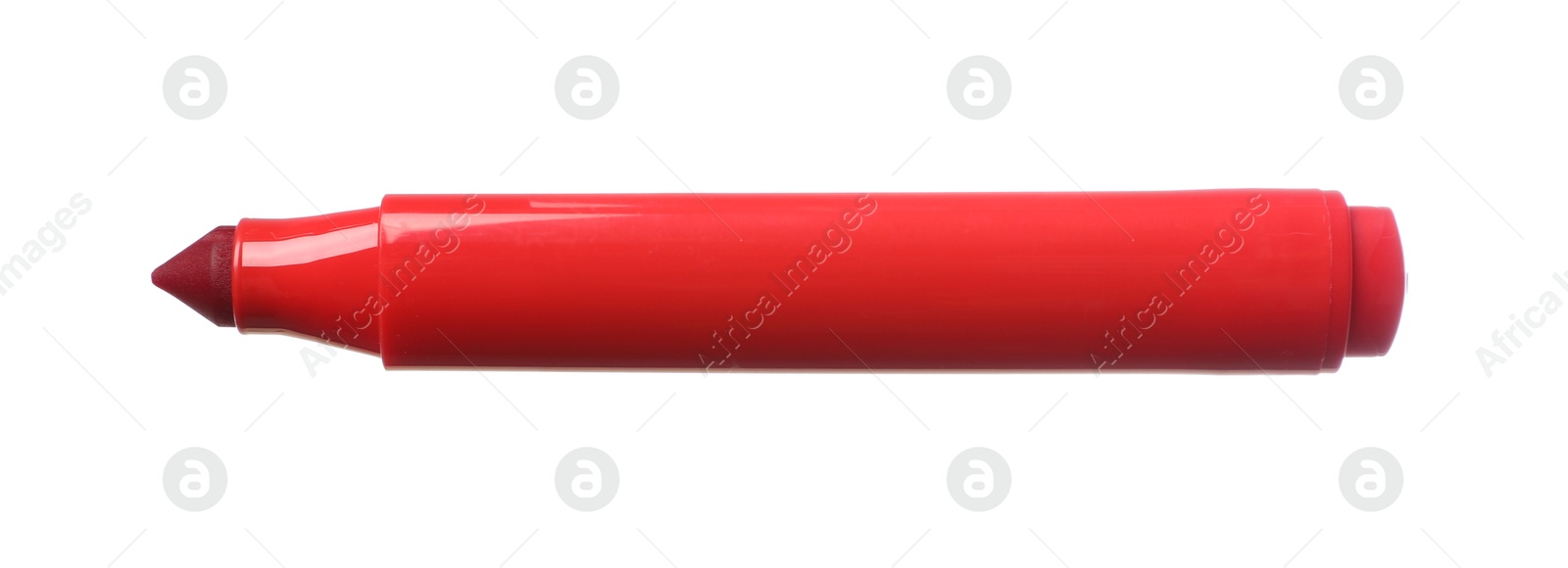 Photo of One red marker isolated on white. Art supply