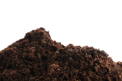 Photo of Piles of fresh soil isolated on white