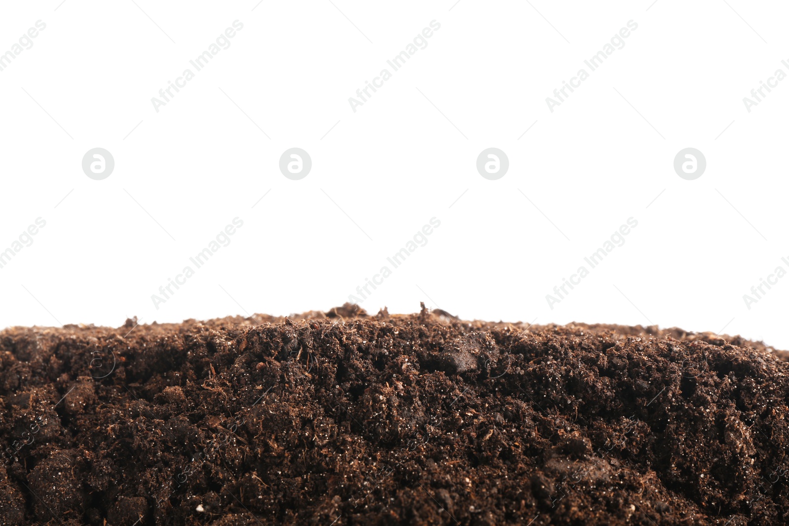 Photo of Pile of fresh soil isolated on white