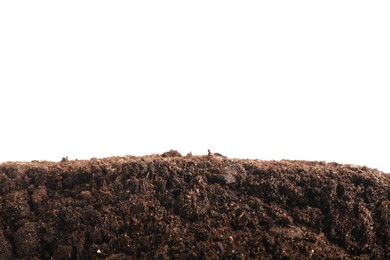 Photo of Pile of fresh soil isolated on white