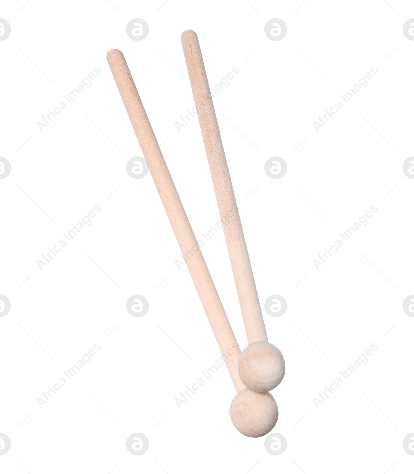 Photo of Xylophone mallets isolated on white. Child's musical instrument