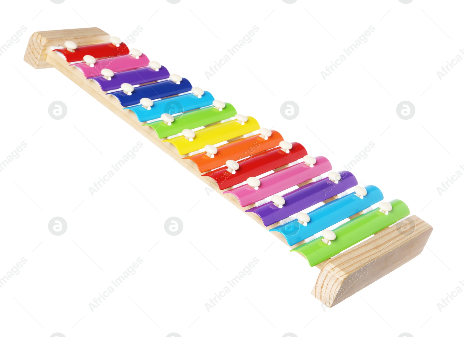 Photo of Colorful toy xylophone isolated on white. Child's musical instrument