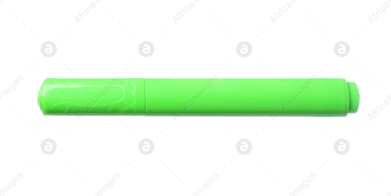 Photo of One green marker isolated on white. Art supply
