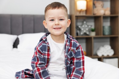 Photo of Portrait of cute little boy at home