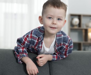 Photo of Portrait of cute little boy at home