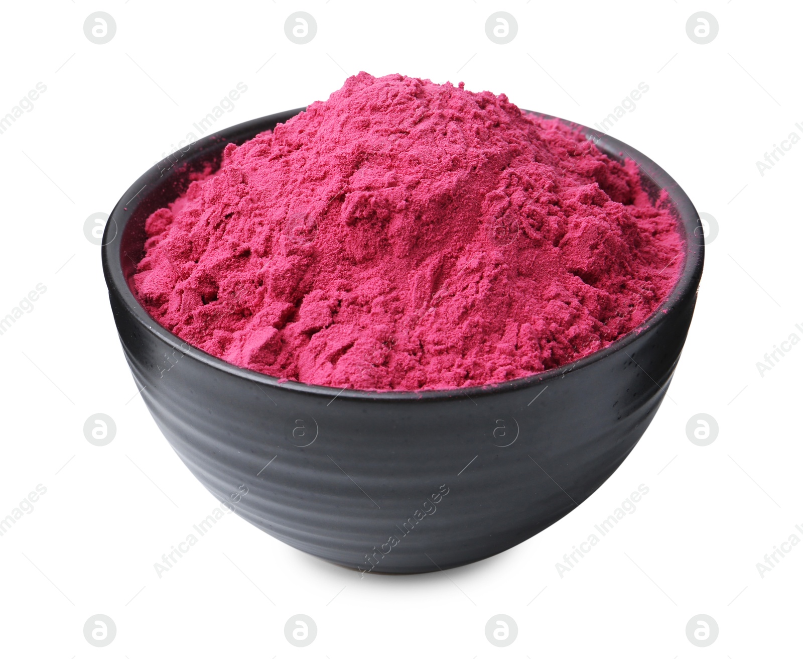 Superfood. Acai powder in bowl isolated on white Photo of Superfood. Acai powder in bowl isolated on white