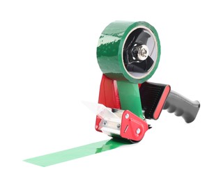Photo of One dispenser with adhesive tape isolated on white