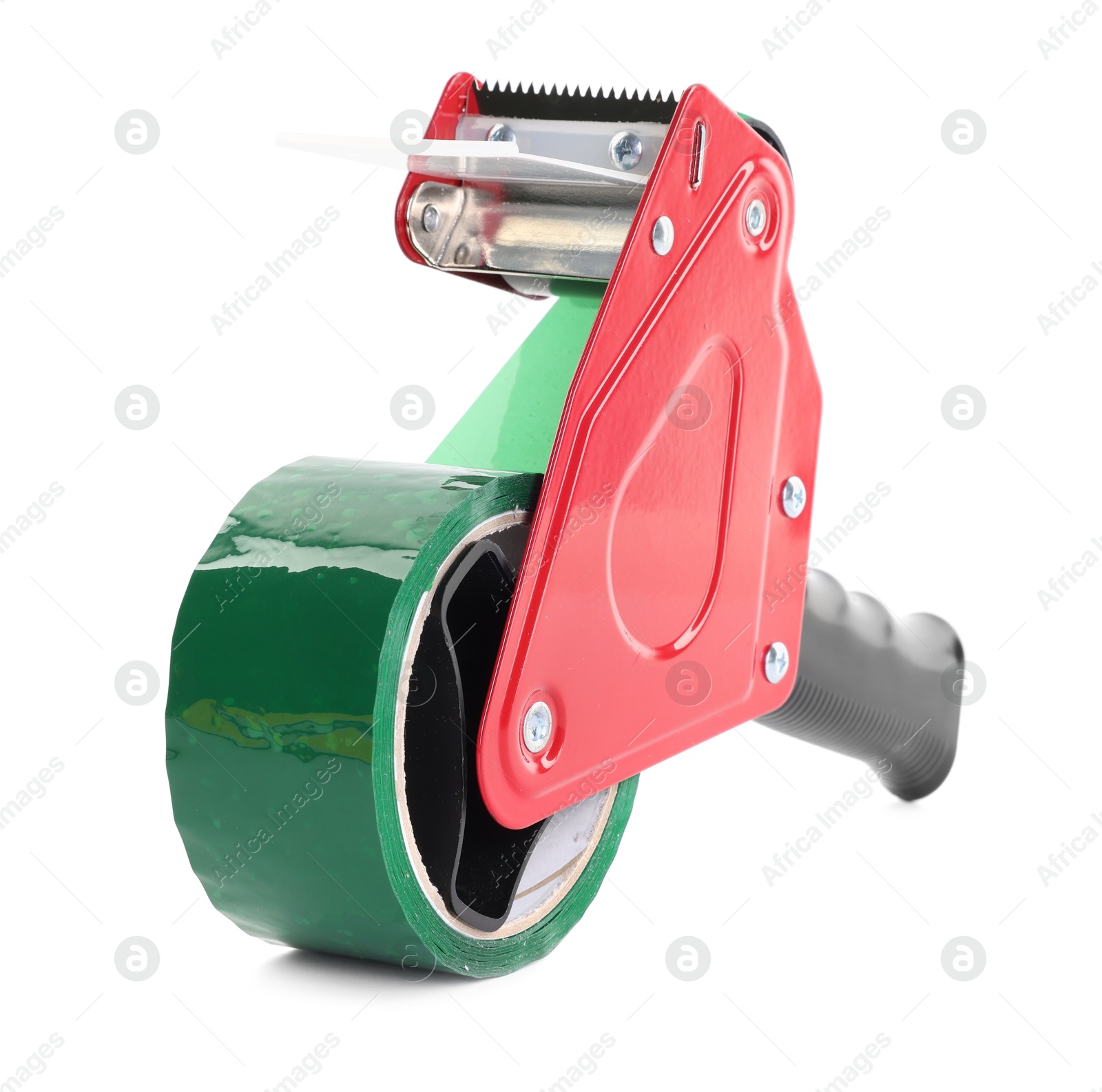 Photo of One dispenser with adhesive tape isolated on white