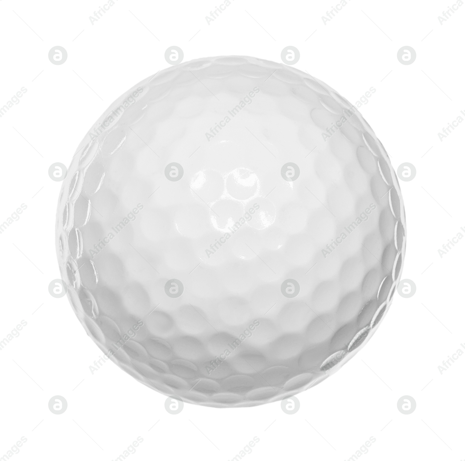 One golf ball isolated on white. Sport equipment Photo of One golf ball isolated on white. Sport equipment