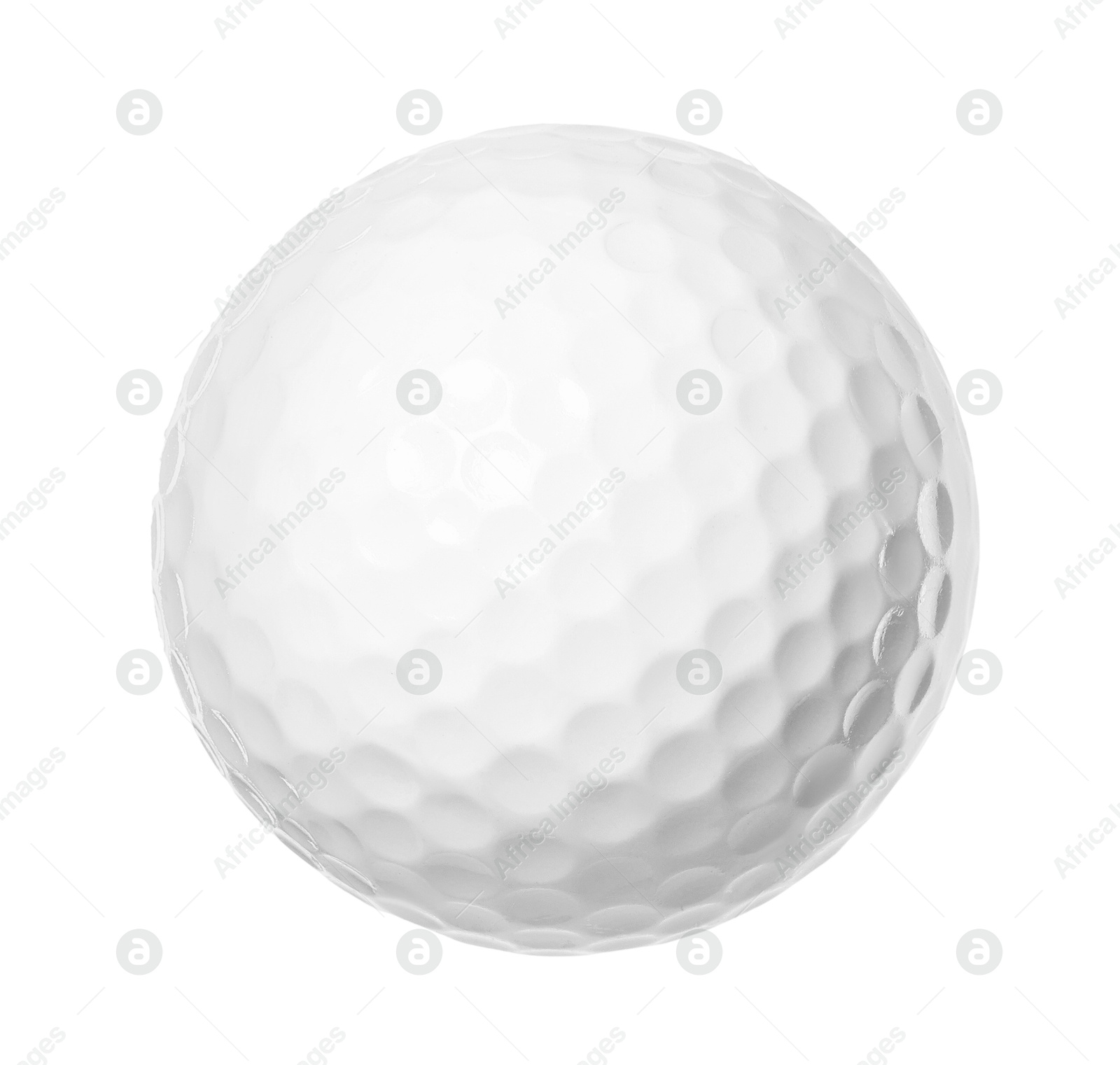 One golf ball isolated on white. Sport equipment Photo of One golf ball isolated on white. Sport equipment