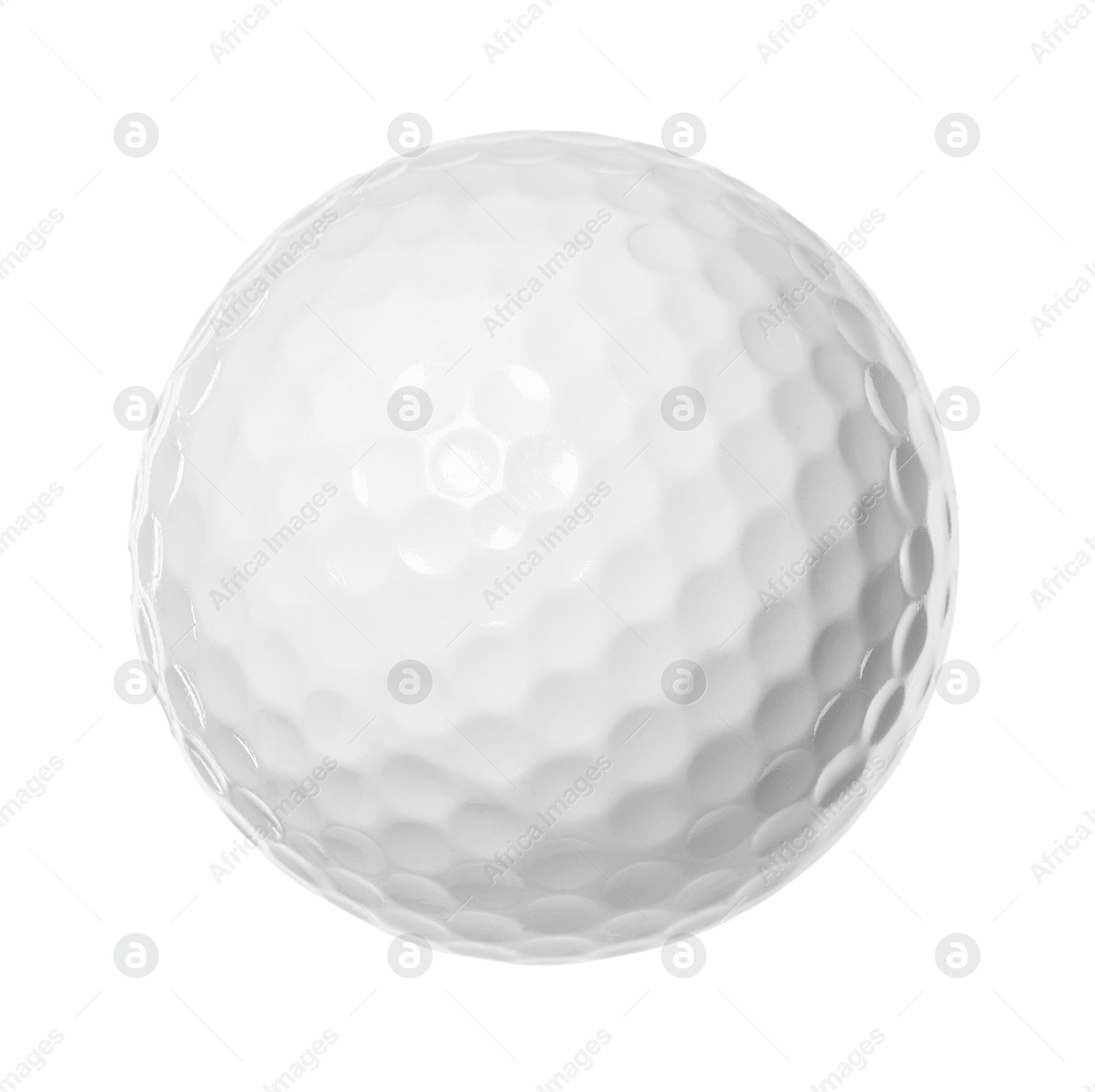 One golf ball isolated on white. Sport equipment Photo of One golf ball isolated on white. Sport equipment