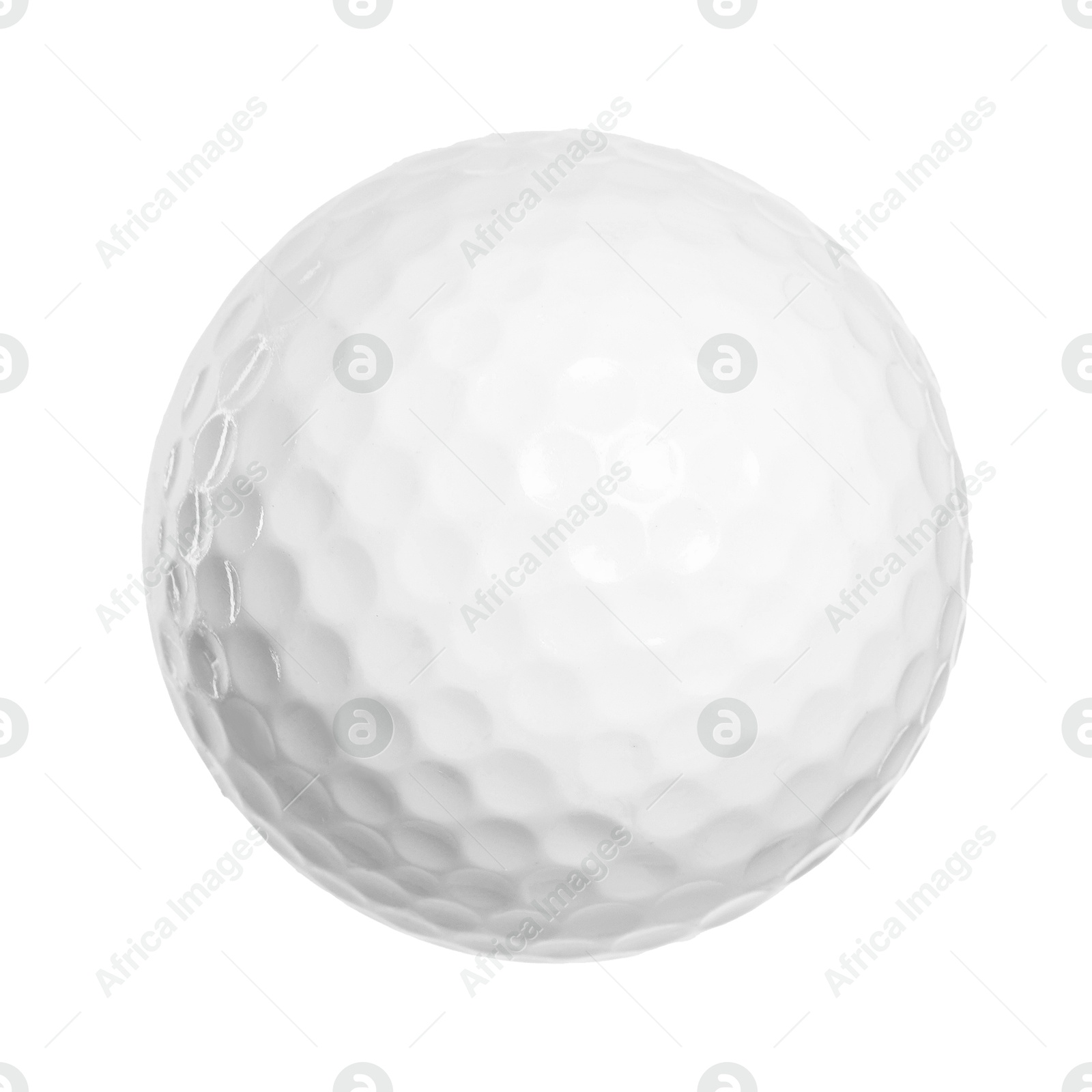 One golf ball isolated on white. Sport equipment Photo of One golf ball isolated on white. Sport equipment