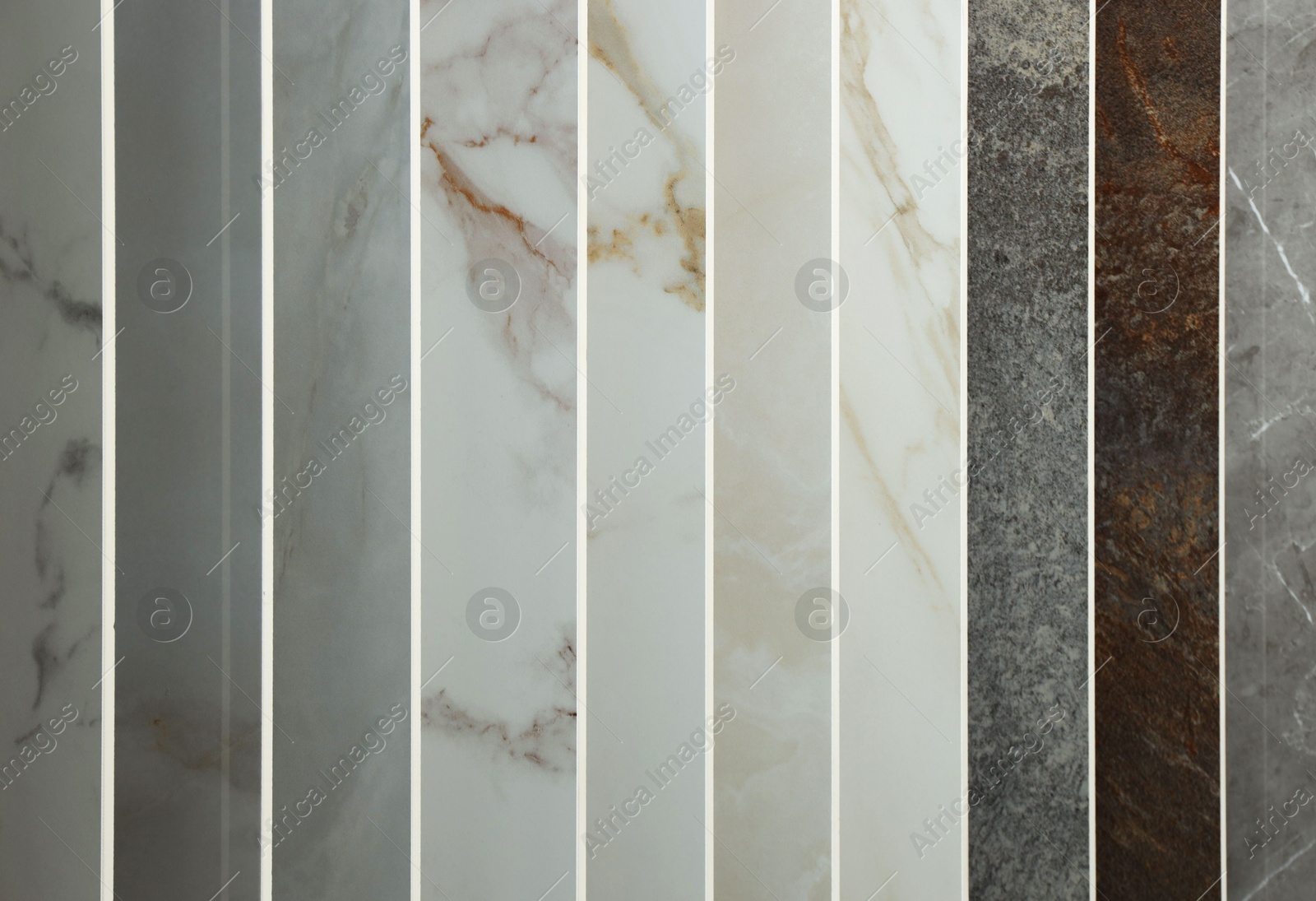 Many different samples of tiles as background, closeup Photo of Many different samples of tiles as background, closeup