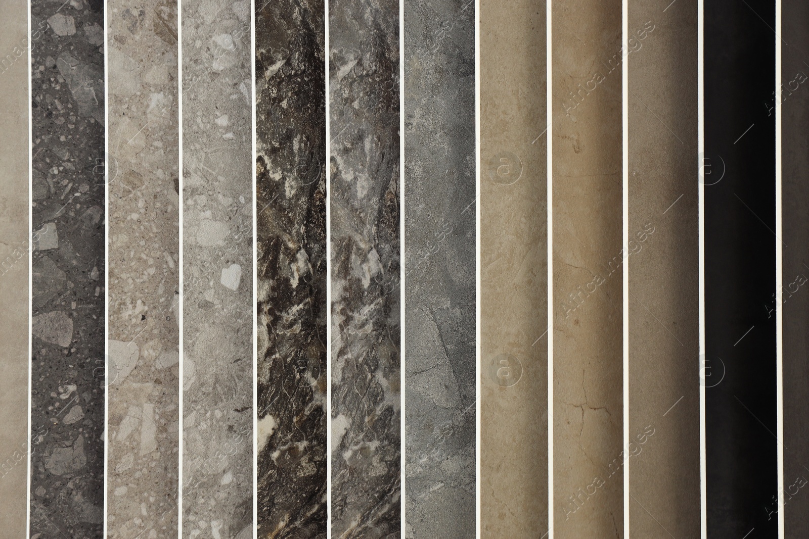 Many different samples of tiles as background, closeup Photo of Many different samples of tiles as background, closeup
