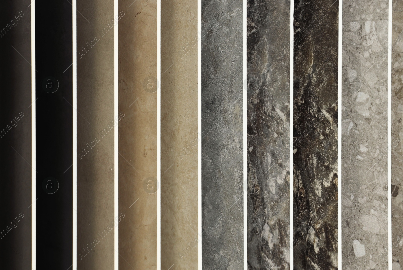 Many different samples of tiles as background, closeup Photo of Many different samples of tiles as background, closeup