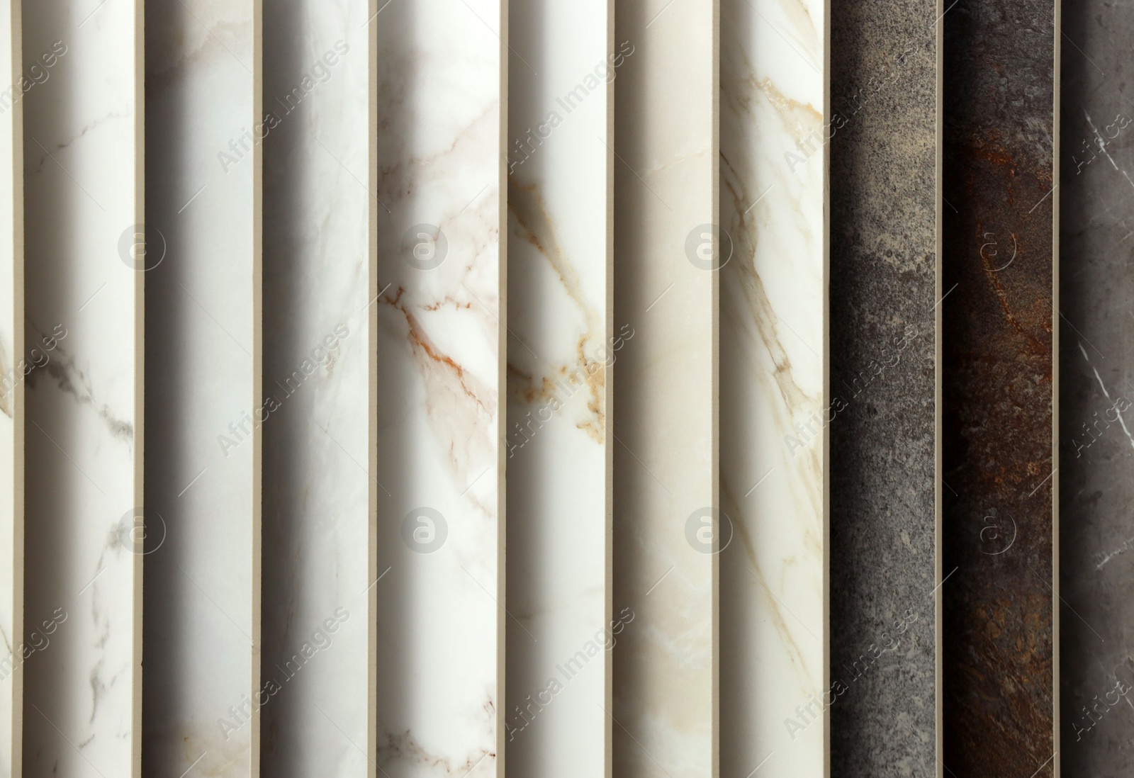 Many different samples of tiles as background, closeup Photo of Many different samples of tiles as background, closeup