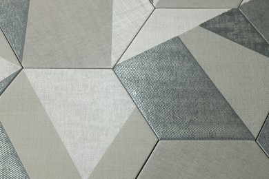 Photo of Texture of tiles with beautiful pattern as background, above view