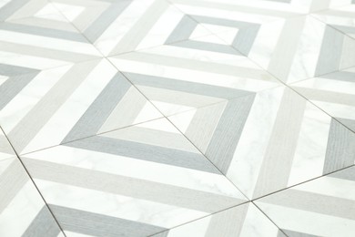 Photo of Texture of tiles with beautiful pattern as background, closeup
