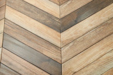 Photo of Texture of wooden tiles as background, top view