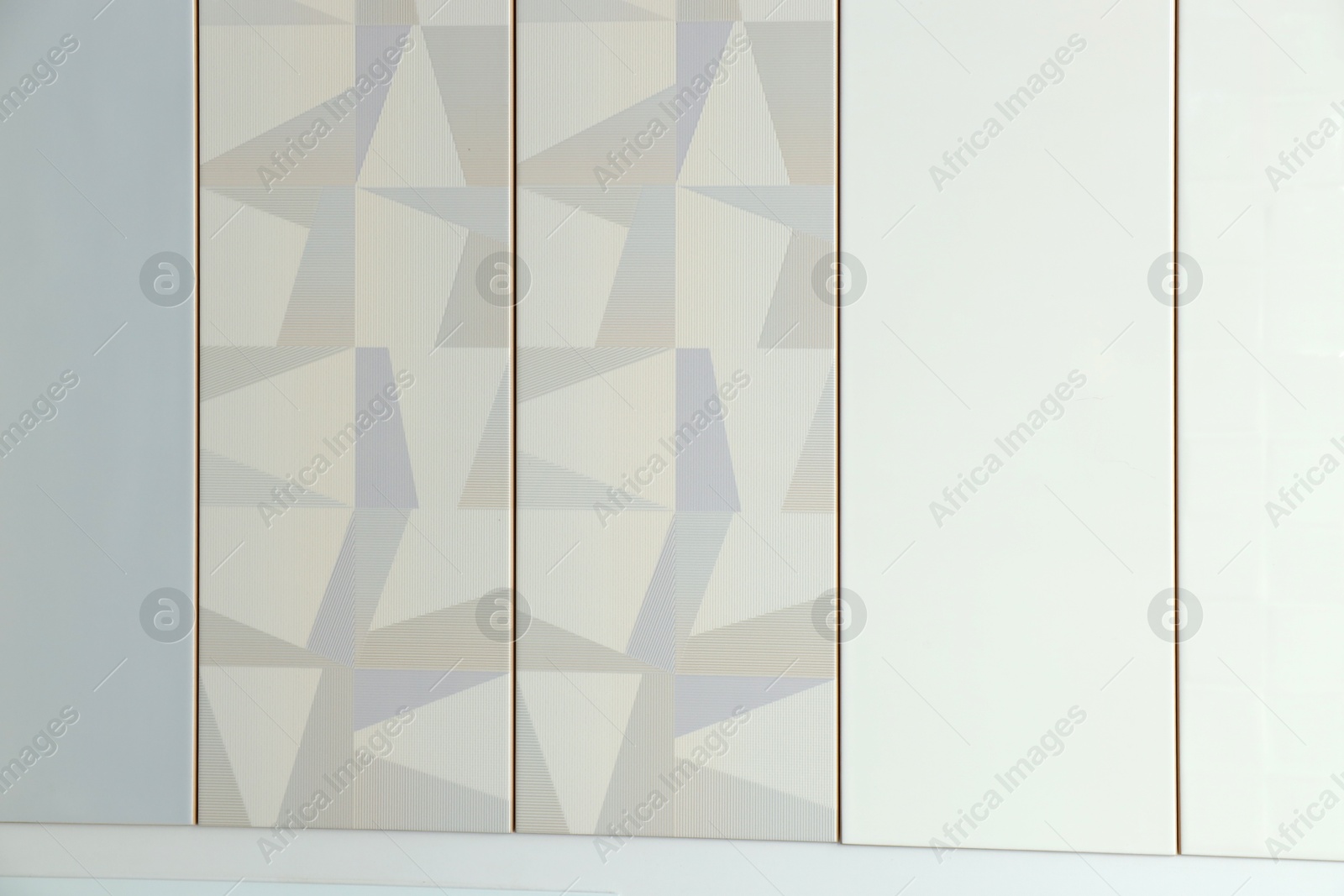 Different samples of tiles on display in store Photo of Different samples of tiles on display in store