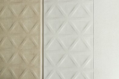 Photo of Different samples of tiles on display in store