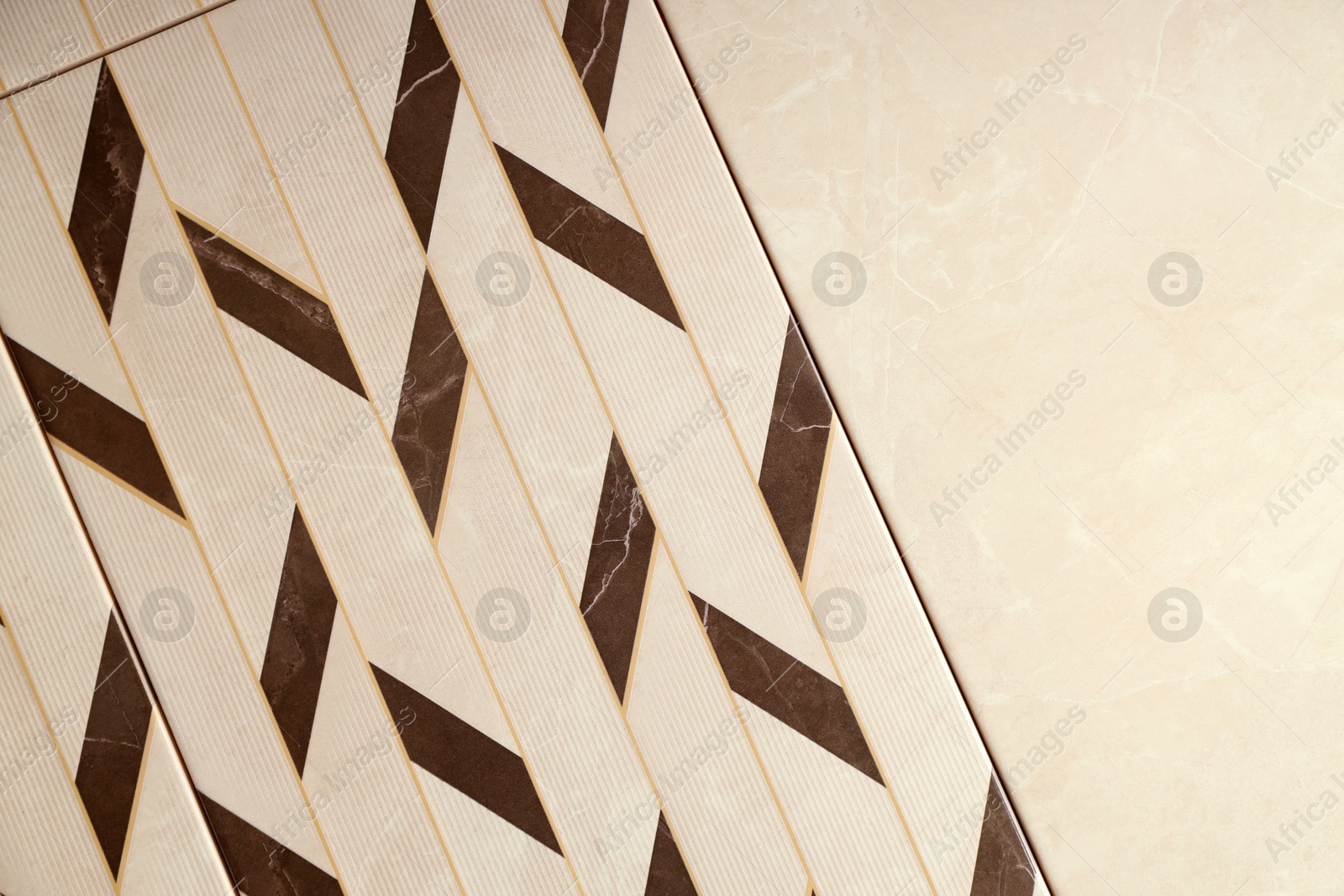 Texture of tiles with beautiful pattern as background, top view Photo of Texture of tiles with beautiful pattern as background, top view