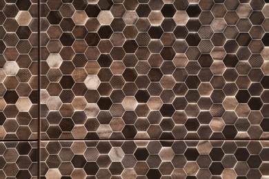 Photo of Texture of tiles with beautiful pattern as background, top view
