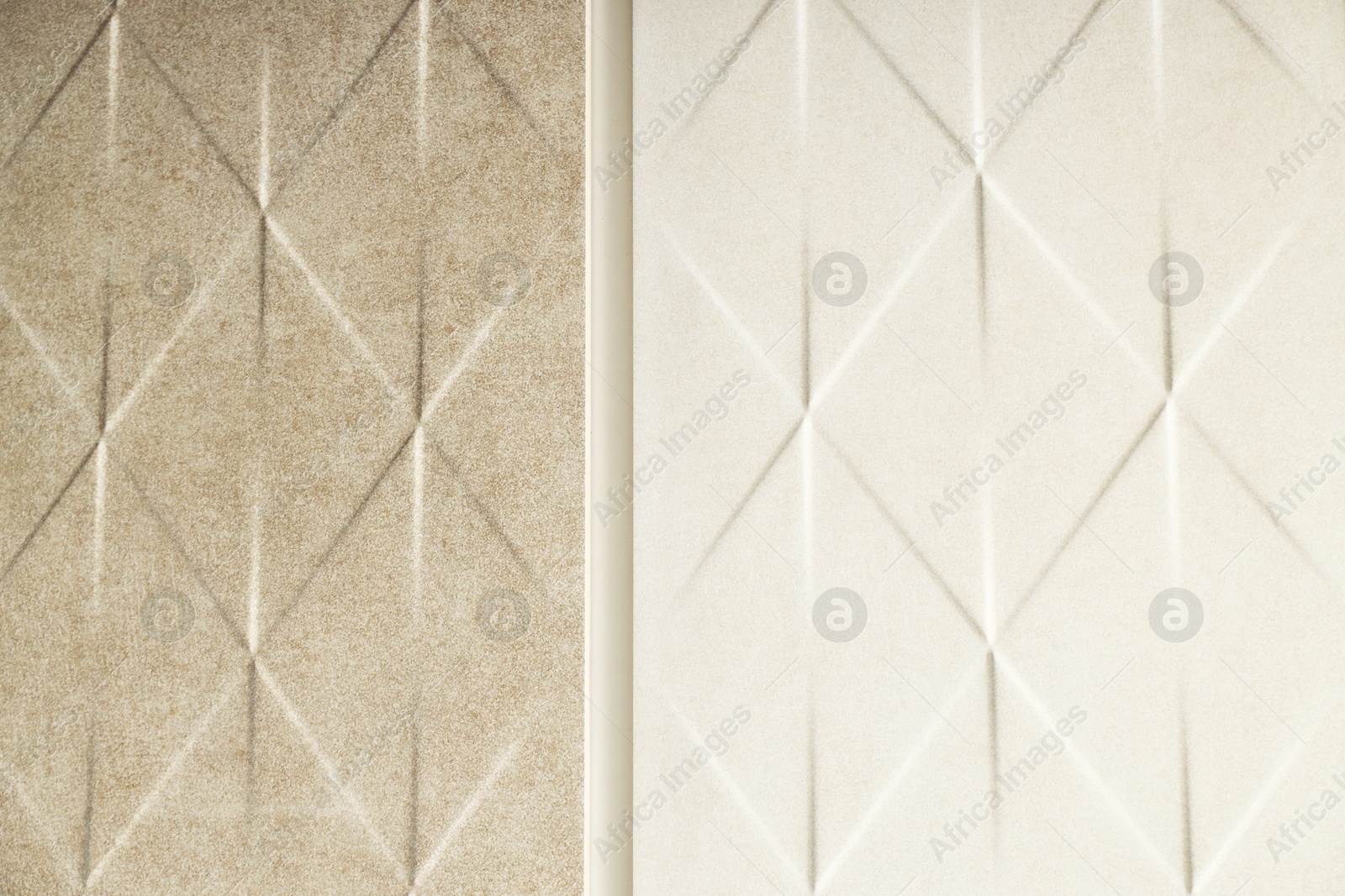 Samples of different tiles on display in store, closeup Photo of Samples of different tiles on display in store, closeup