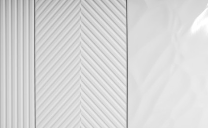 Photo of Different samples of tiles as background, closeup